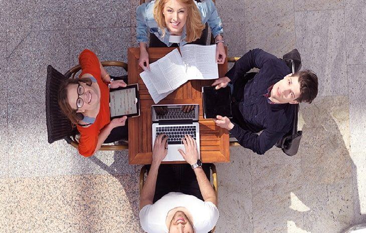 Educators drafting an Erasmus+ application.